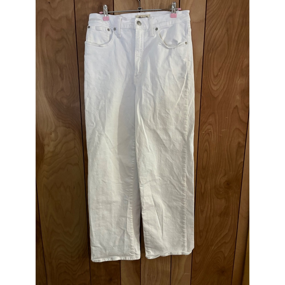 Madewell White High-Rise Wide Leg Jeans